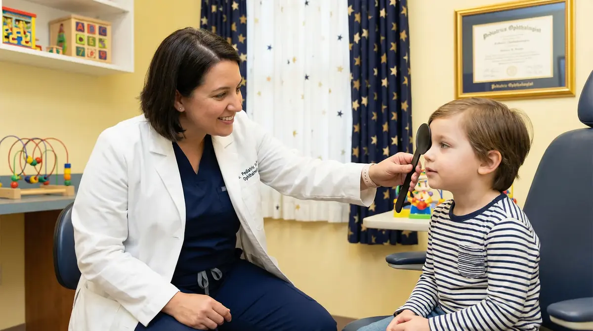 Teste de cobertura em criança — diagnóstico de estrabismo