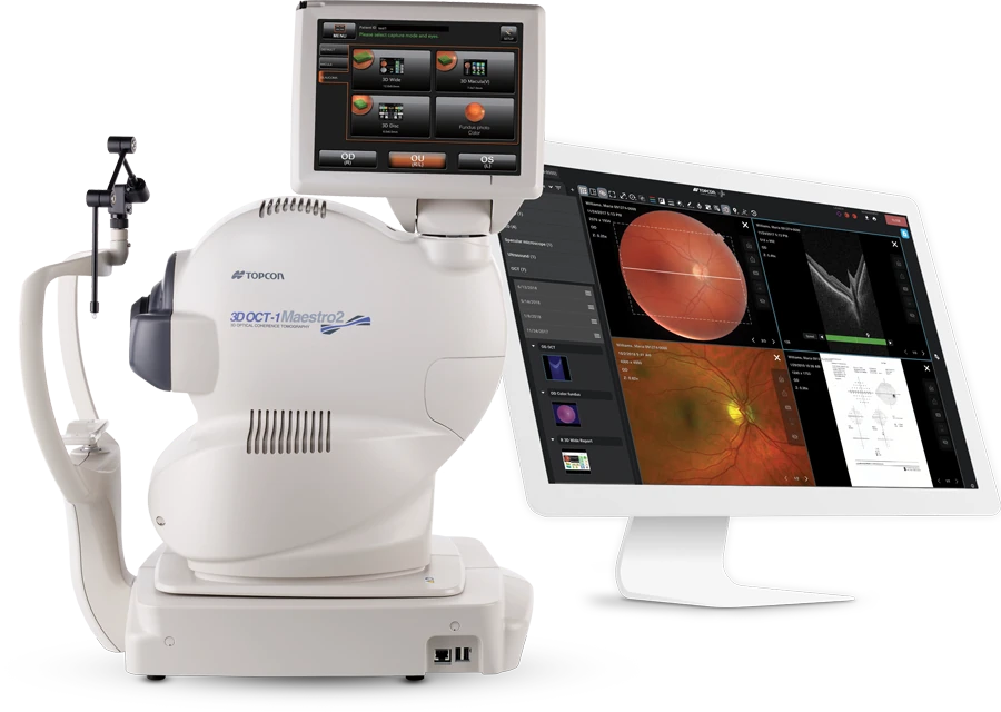 OCT com Angio-OCT — equipamento oftalmológico Drudi e Almeida